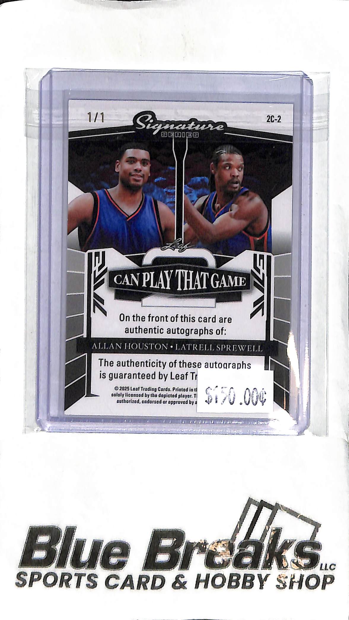 Allan Houston Latrell Sprewell 2C-2 - 2025 Leaf Signature Series - Dual Auto 1/1 - Basketball