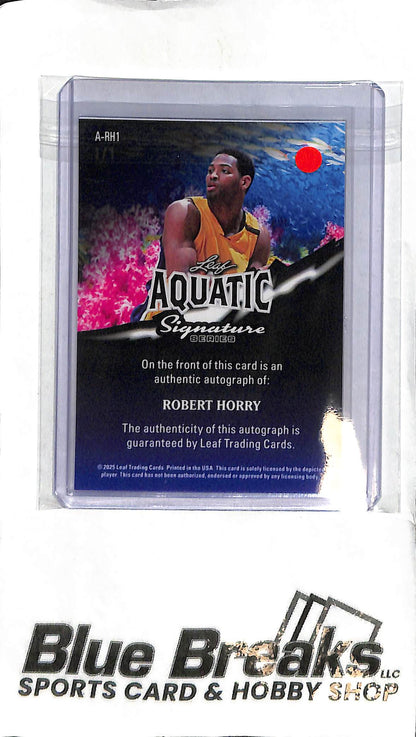 Robert Horry A-RH1 - 2025 Leaf Signature Series - Aquatic Auto 1/1 - Basketball