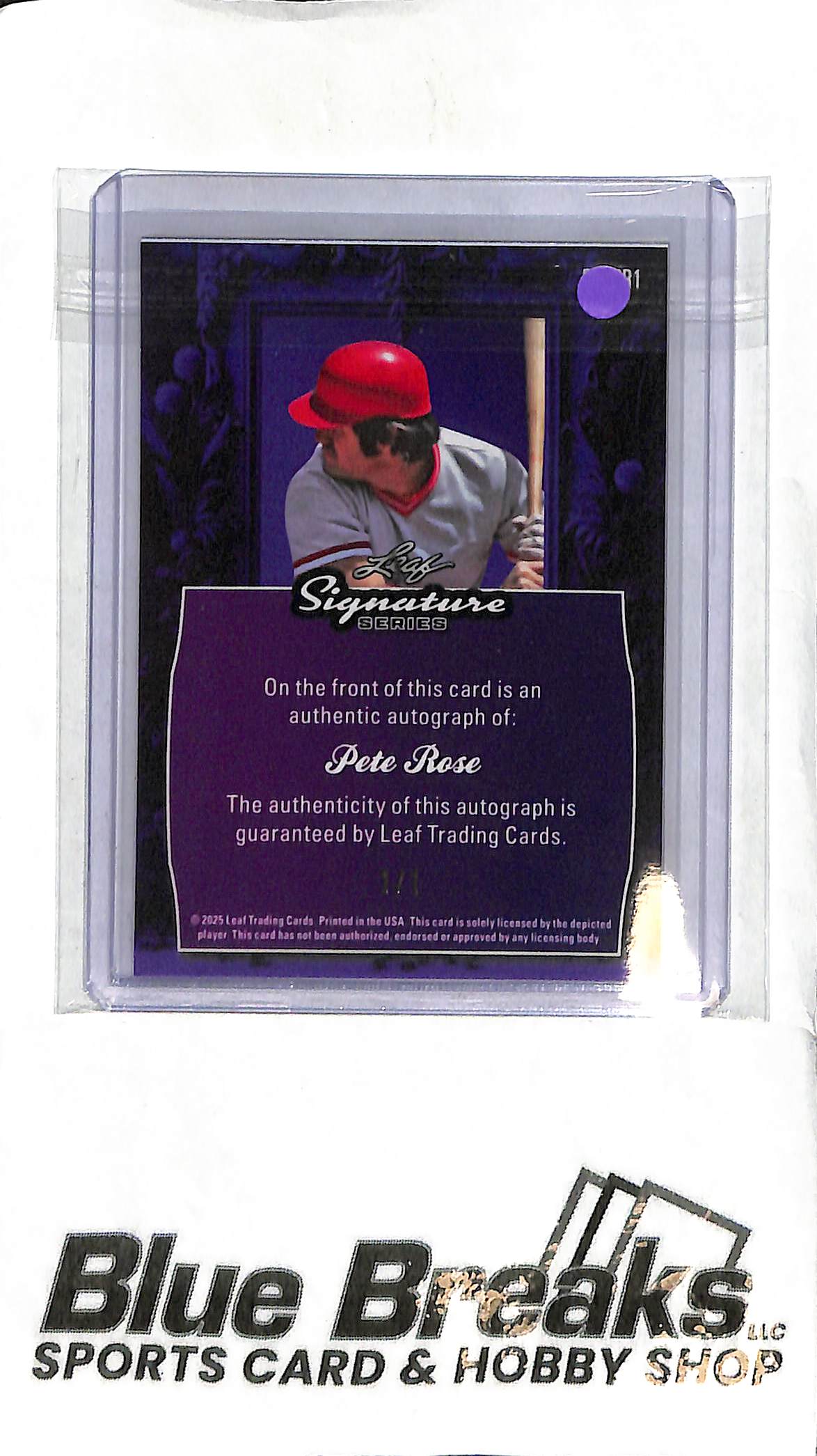 Pete Rose BA-PR1 - 2025 Signature Series - 1/1 Auto "3X Bat Champ" - Baseball - Reds