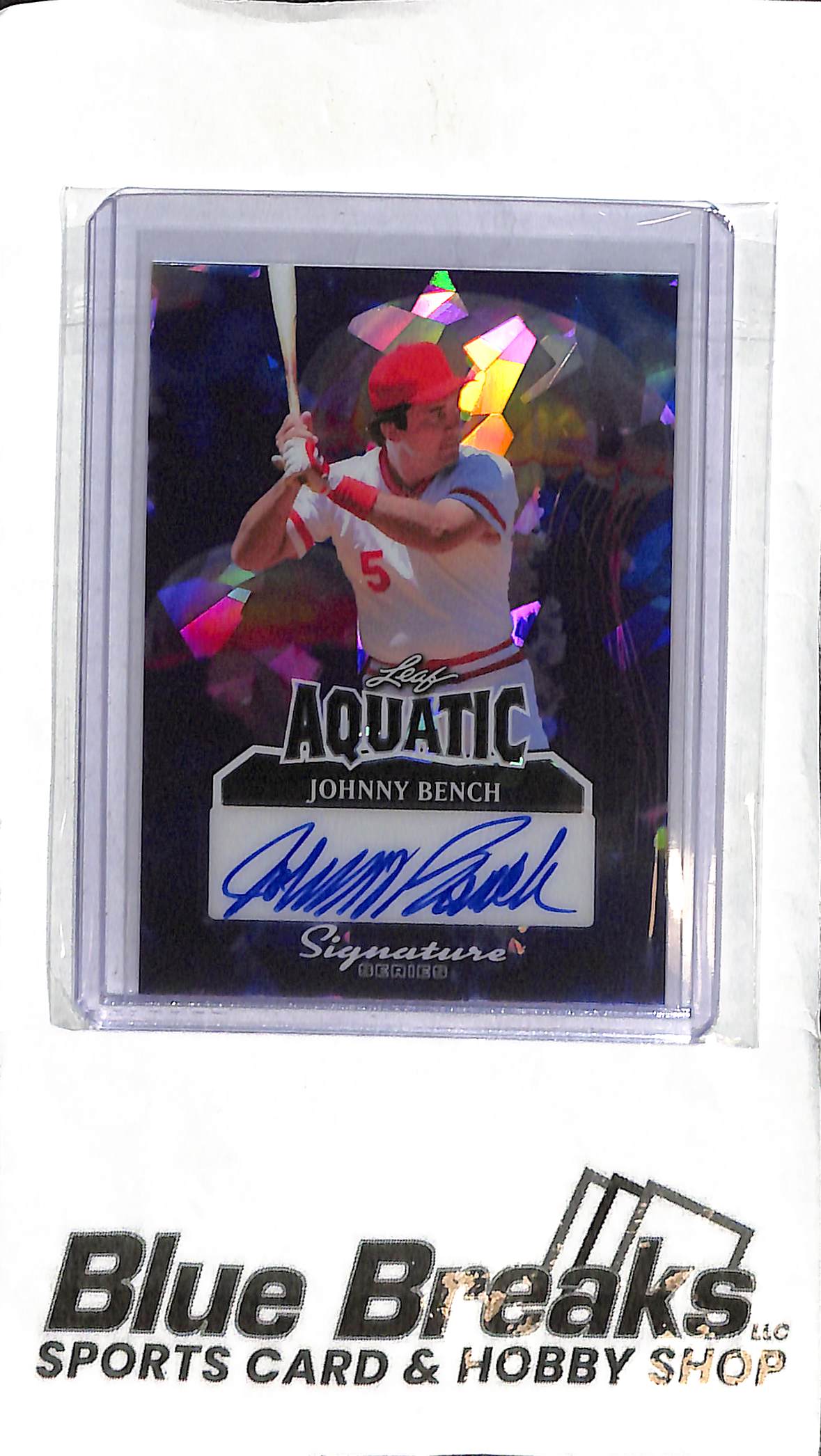 Johnny Bench A-JB1 - 2025 Leaf Signature Series - Aquatic Auto 1/1 - Baseball - Reds