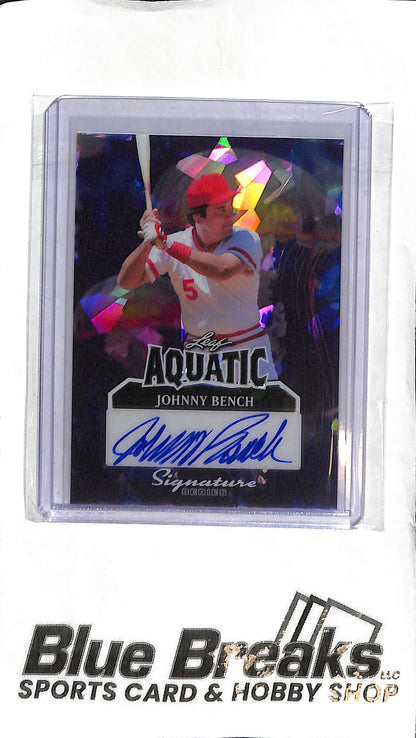 Johnny Bench A-JB1 - 2025 Leaf Signature Series - Aquatic Auto 1/1 - Baseball - Reds