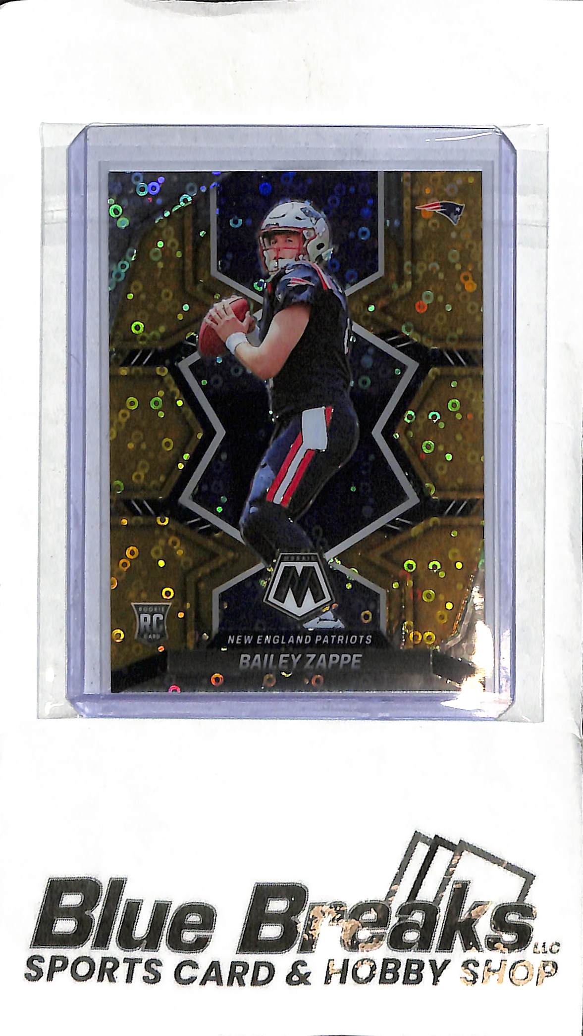 Bailey Zappe #321 - 2022 Mosaic - Gold Disco 02/10 - Football - Patriots