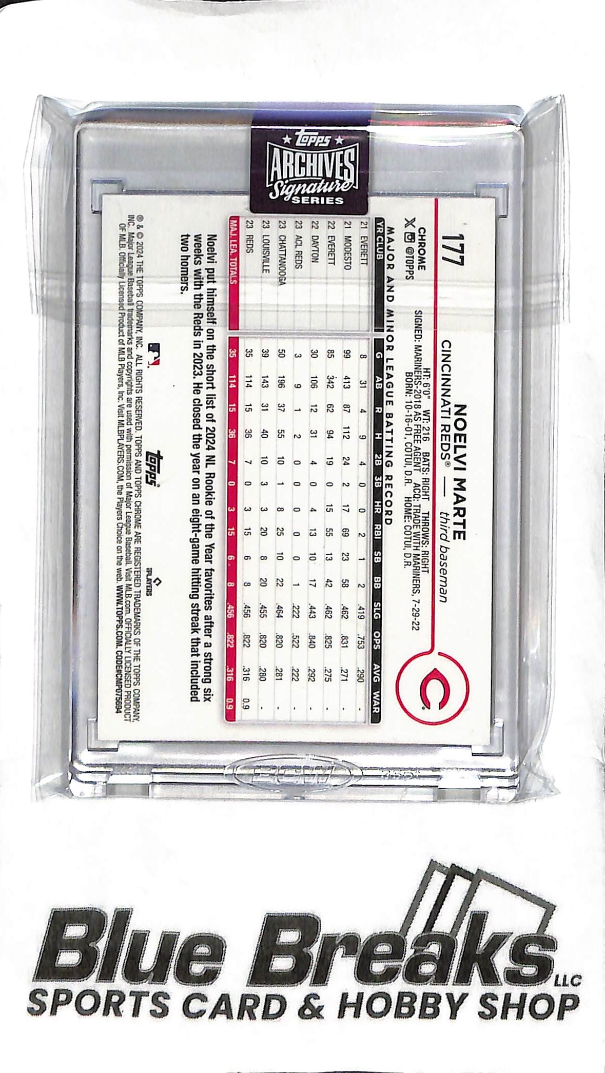 Noelvi Marte - 2025 Topps Archives - Auto 01/20 - RC - Baseball - Reds