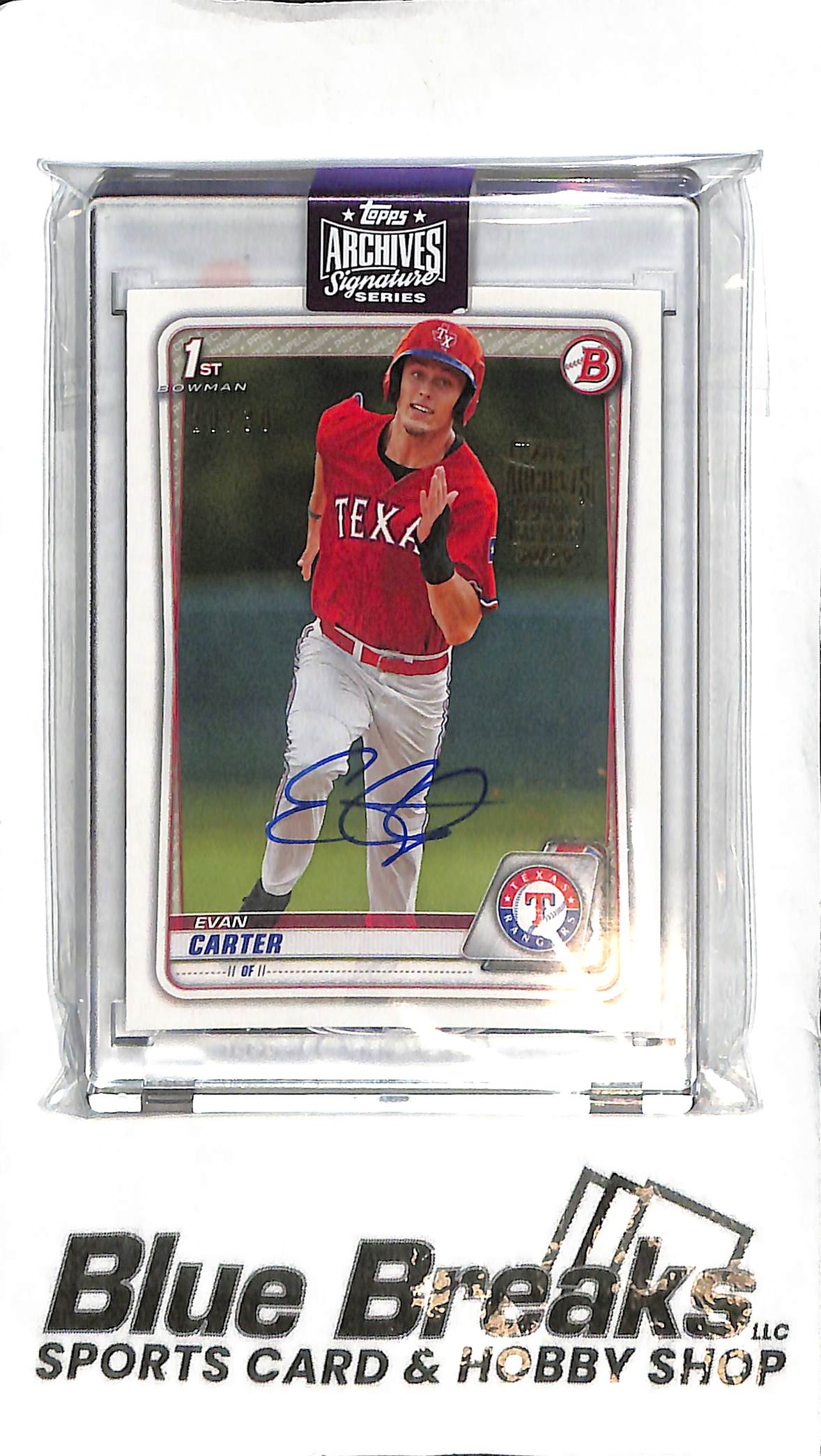 Evan Carter - 2025 Topps Archives Signature - 1st Bowman - Auto - 20/30 - Baseball - Rangers