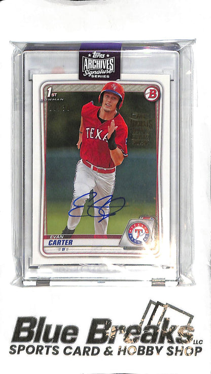 Evan Carter - 2025 Topps Archives Signature - 1st Bowman - Auto - 20/30 - Baseball - Rangers