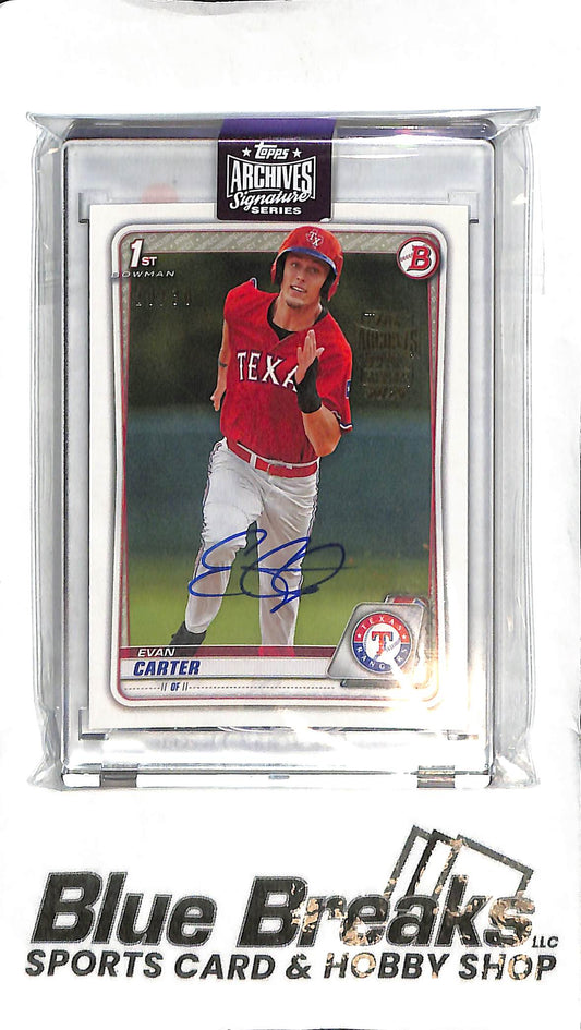 Evan Carter - 2025 Topps Archives Signature - 1st Bowman - Auto - 20/30 - Baseball - Rangers