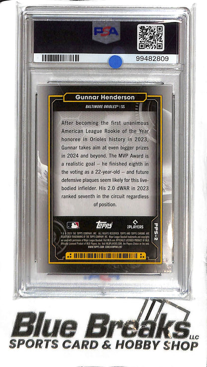 Gunnar Henderson PPS-2 - 2024 Topps Chrome Cosmic - Planetary Pursuit Sun - PSA 10 - Baseball - Orioles