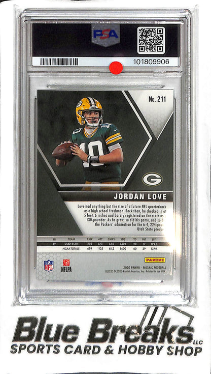 Jordan Love #211 - 2020 Mosaic - RC Base - PSA 9 - Football - Packers