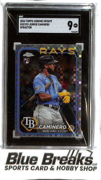 Junior Caminero USC193 - 2024 Topps Chrome Update - RC Xfractor - SGC 9 - Baseball - Rays