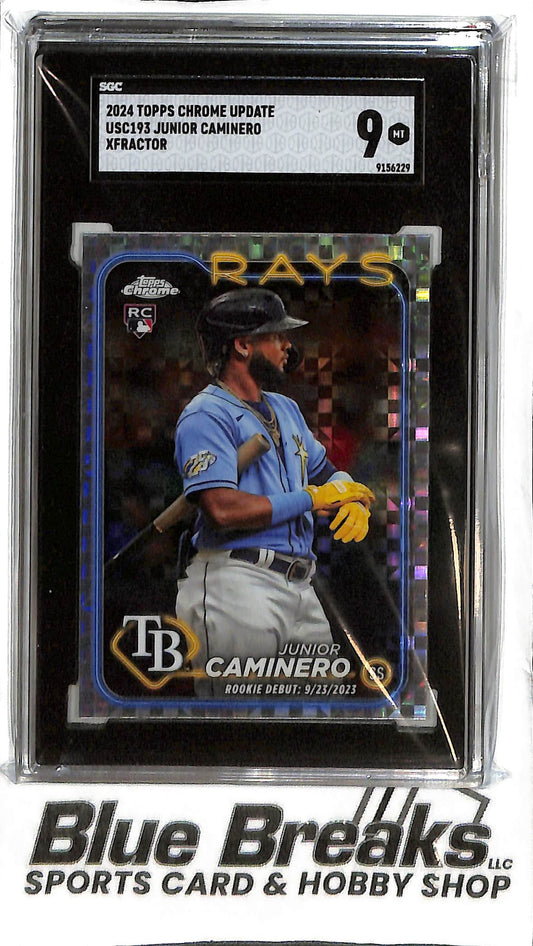 Junior Caminero USC193 - 2024 Topps Chrome Update - RC Xfractor - SGC 9 - Baseball - Rays