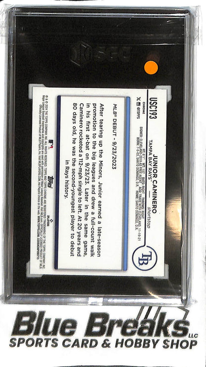 Junior Caminero USC193 - 2024 Topps Chrome Update - RC Xfractor - SGC 9 - Baseball - Rays