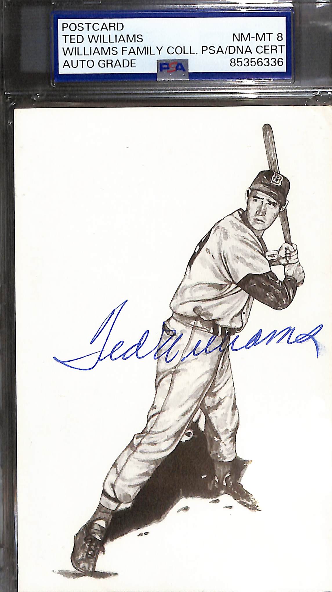 Ted Williams Signed Postcard - PSA Auto Grade 8 - Baseball - Red Sox