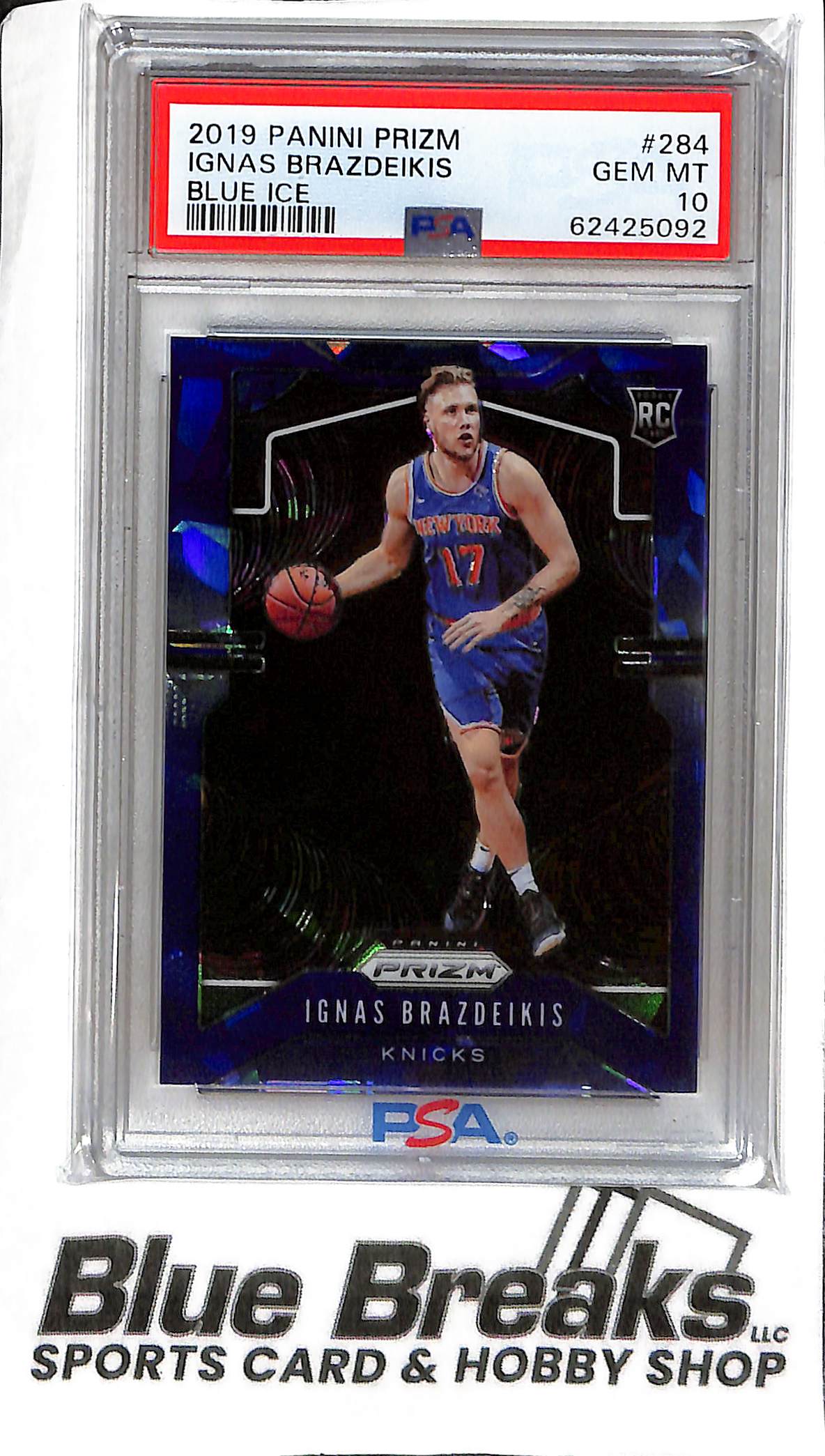 Ignas Brazdeikis 284 - 2019 Prizm - Blue Ice 44/99 - RC - PSA 10 - Basketball - Knicks