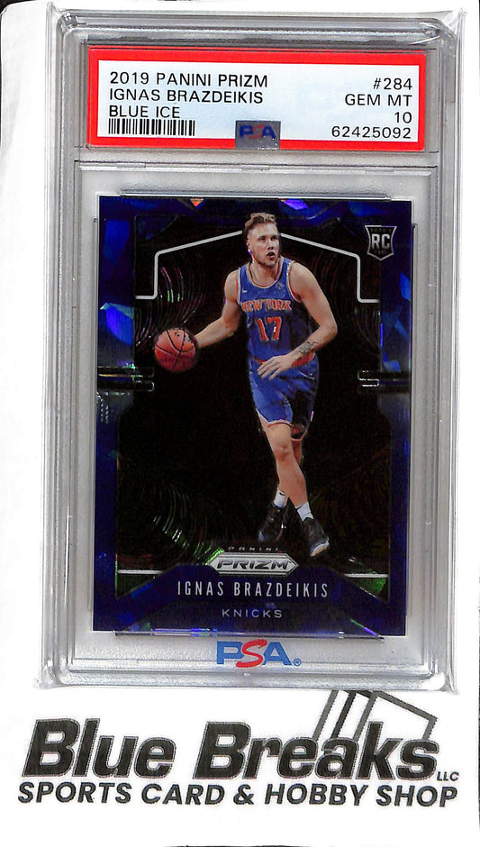 Ignas Brazdeikis 284 - 2019 Prizm - Blue Ice 44/99 - RC - PSA 10 - Basketball - Knicks