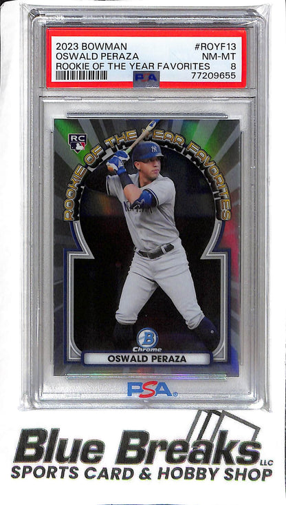 Oswald Peraza ROYF-13 - 2023 Bowman - RC - PSA 8 - Baseball - Yankees