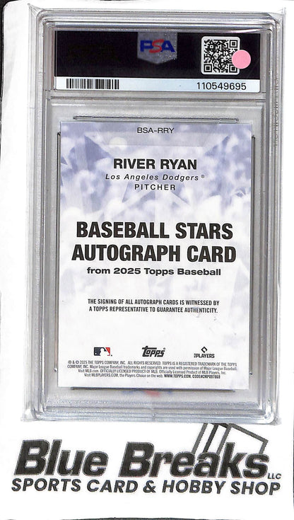 River Ryan BSA-RRY - 2025 Topps - RC Auto - PSA 8 - Baseball - Dodgers