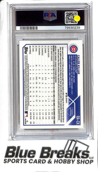 Caleb Kilian RA-CK - 2023 Topps Chrome - RC Auto - Purple 212/250 - PSA 9 - Baseball - Cubs