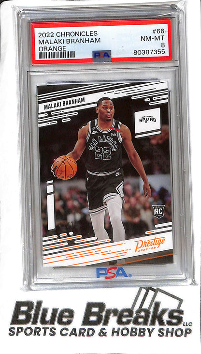 Malaki Branham #66 - 2022 Chronicles - RC - PSA 8 - Basketball - Spurs