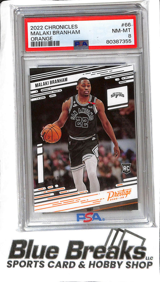Malaki Branham #66 - 2022 Chronicles - RC - PSA 8 - Basketball - Spurs