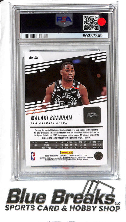Malaki Branham #66 - 2022 Chronicles - RC - PSA 8 - Basketball - Spurs