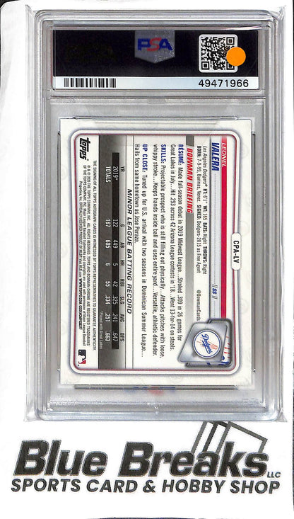 Leonel Valera CPA-LV - 2020 Bowman Chrome - 1st Auto - Speckle 169/299 - PSA 9 - Baseball - Dodgers