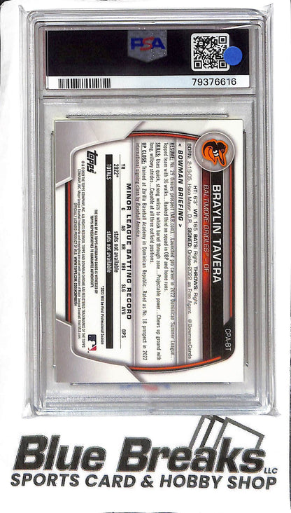 Braylin Tavera CPA-BT - 2023 Bowman - 1st Auto - Yellow 16/75 - PSA 10 - Baseball - Orioles