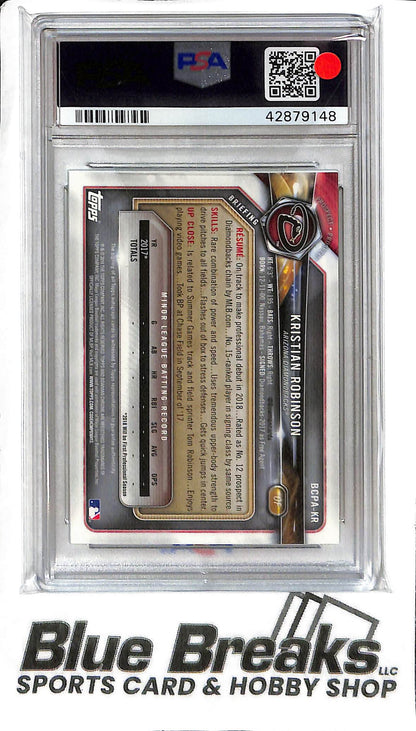 Kristian Robinson BCPA-KR - 2018 Bowman Chrome - 1st Auto - PSA 10 - Baseball - Diamondbacks