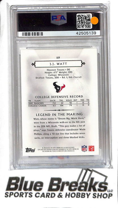 JJ Watt #119 - 2011 Topps Gridiron Legends - RC - PSA 9 - Football - Texans