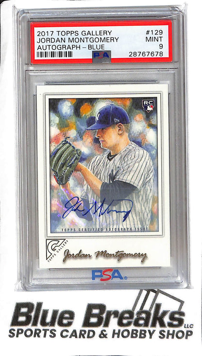 Jordan Montgomery #129 - 2017 Topps Gallery - RC Auto Blue - PSA 9 - Baseball - Yankees