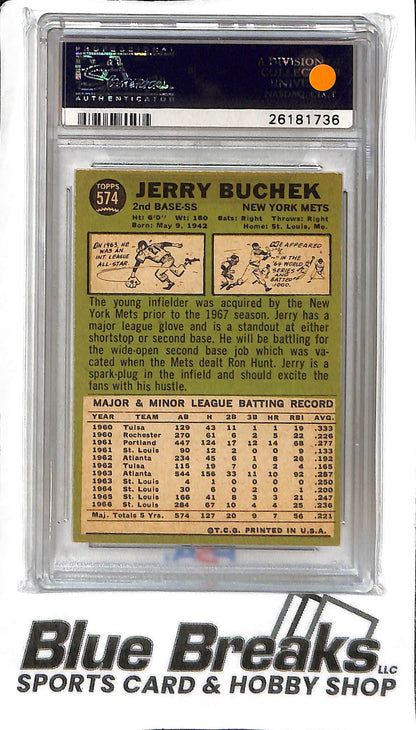 Jerry Buchek #574 - 1967 Topps - PSA 3 - Baseball - Mets