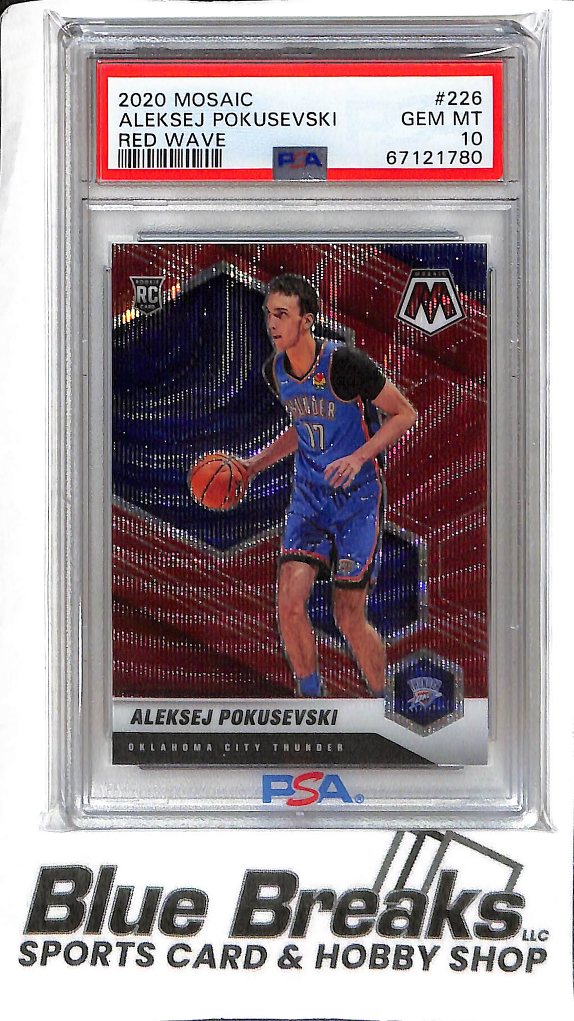 Aleksej Pokusevski 226 - 2020 Mosaic - RC Red Wave - PSA 10 - Basketball - Thunder