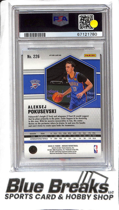 Aleksej Pokusevski 226 - 2020 Mosaic - RC Red Wave - PSA 10 - Basketball - Thunder