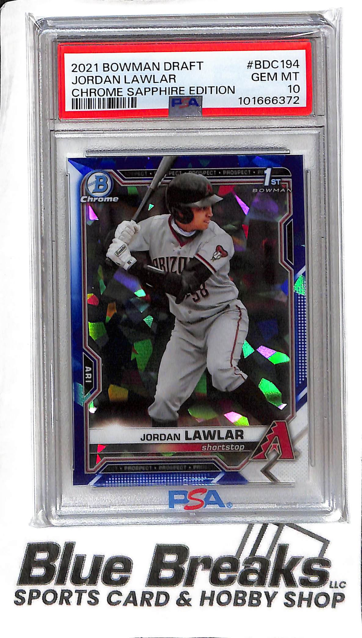Jordan Lawler BDC-194 - 2021 Bowman Draft - 1st Bowman Sapphire - PSA 10 - Baseball - Diamondbacks