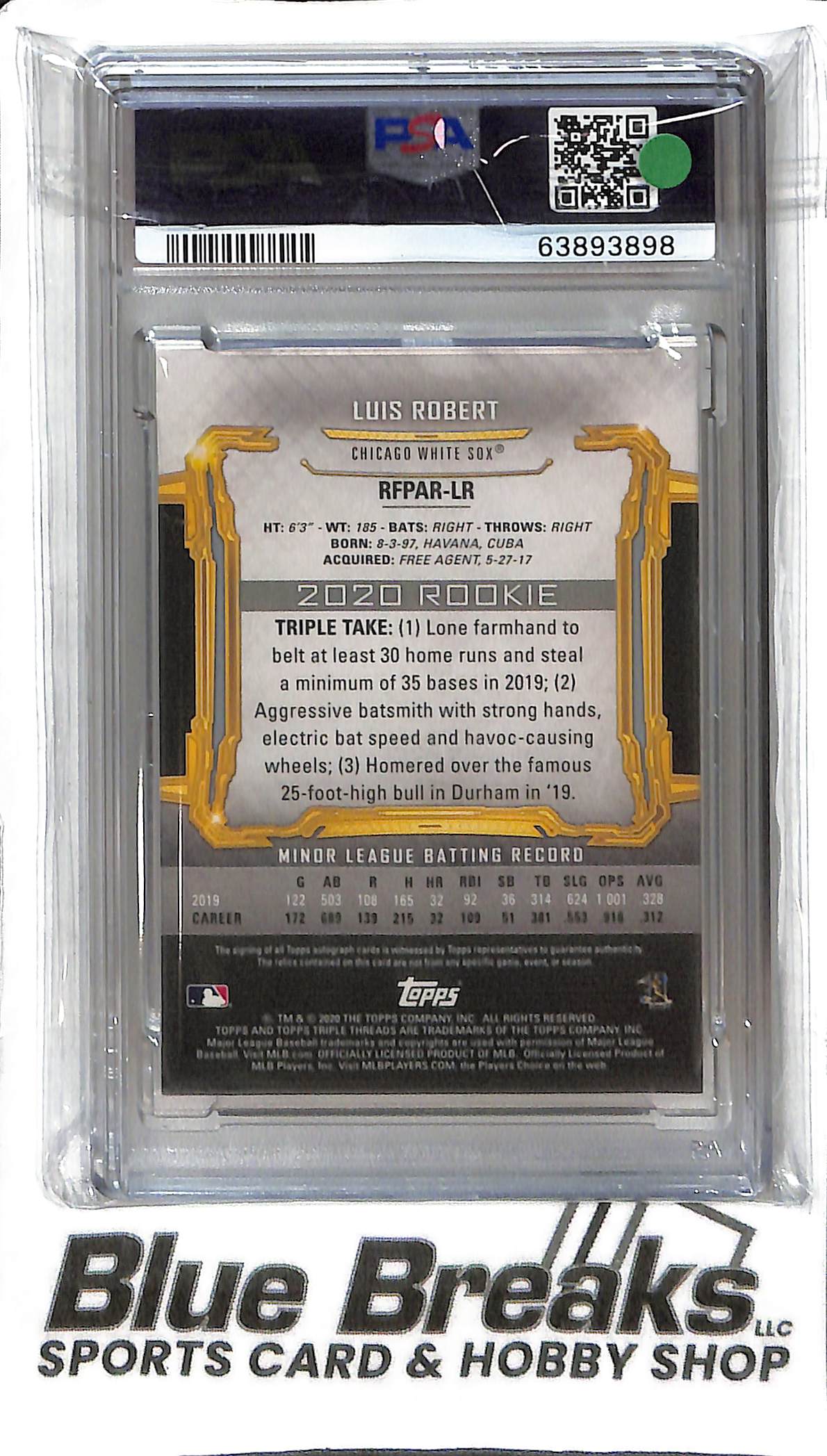 Luis Robert RFPAR-LR - 2020 Topps Triple Threads - Rookie Patch Auto 90/99 - Baseball - White Sox