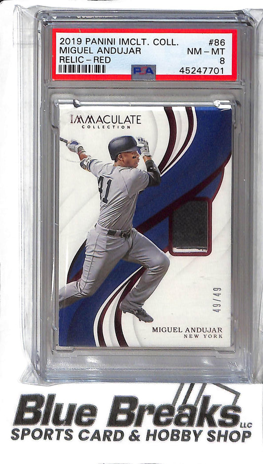 Miguel Andujar  #86 - 2019 Panini Immaculate - Patch Red 49/49 - PSA 8 - Baseball - Yankees