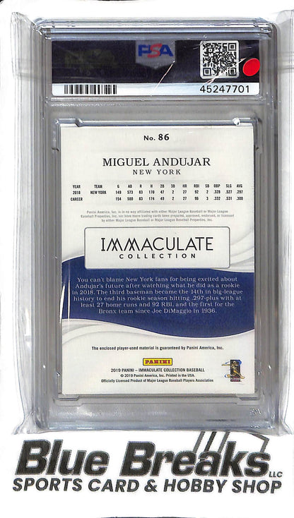 Miguel Andujar  #86 - 2019 Panini Immaculate - Patch Red 49/49 - PSA 8 - Baseball - Yankees