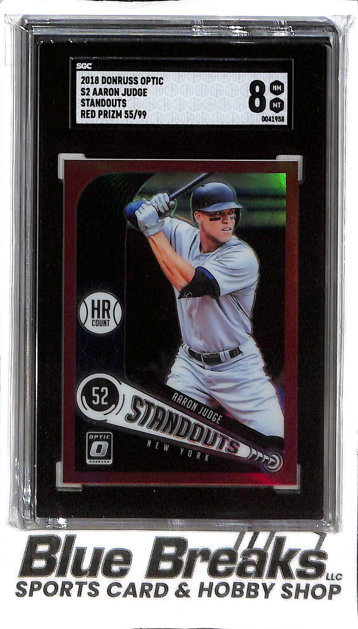 Aaron Judge S2 - 2018 Optic - Standouts Red 55/99 - SGC 8 - Baseball - Yankees
