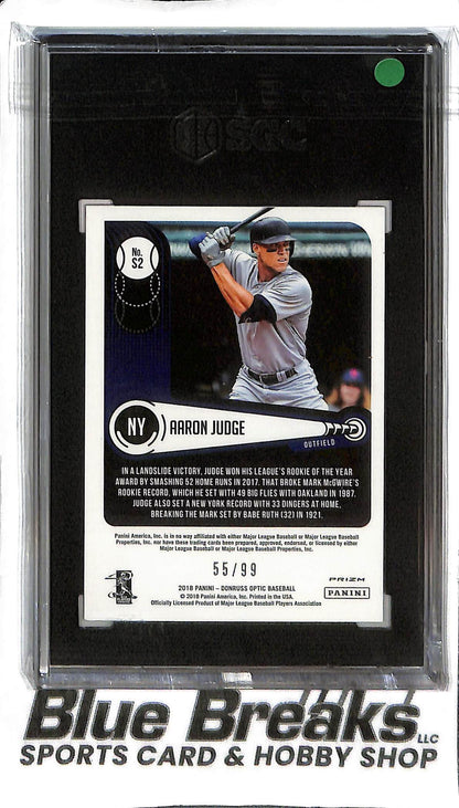 Aaron Judge S2 - 2018 Optic - Standouts Red 55/99 - SGC 8 - Baseball - Yankees