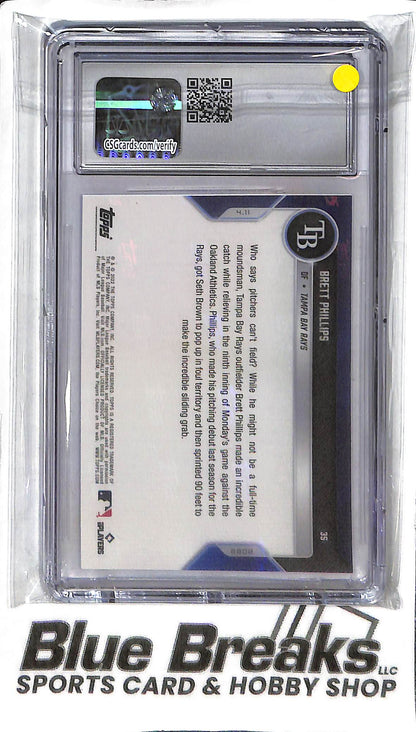 Brett Phillips #35 - 2022 Topps Now - Purple 25/25 - CSG 9 - Baseball - Rays