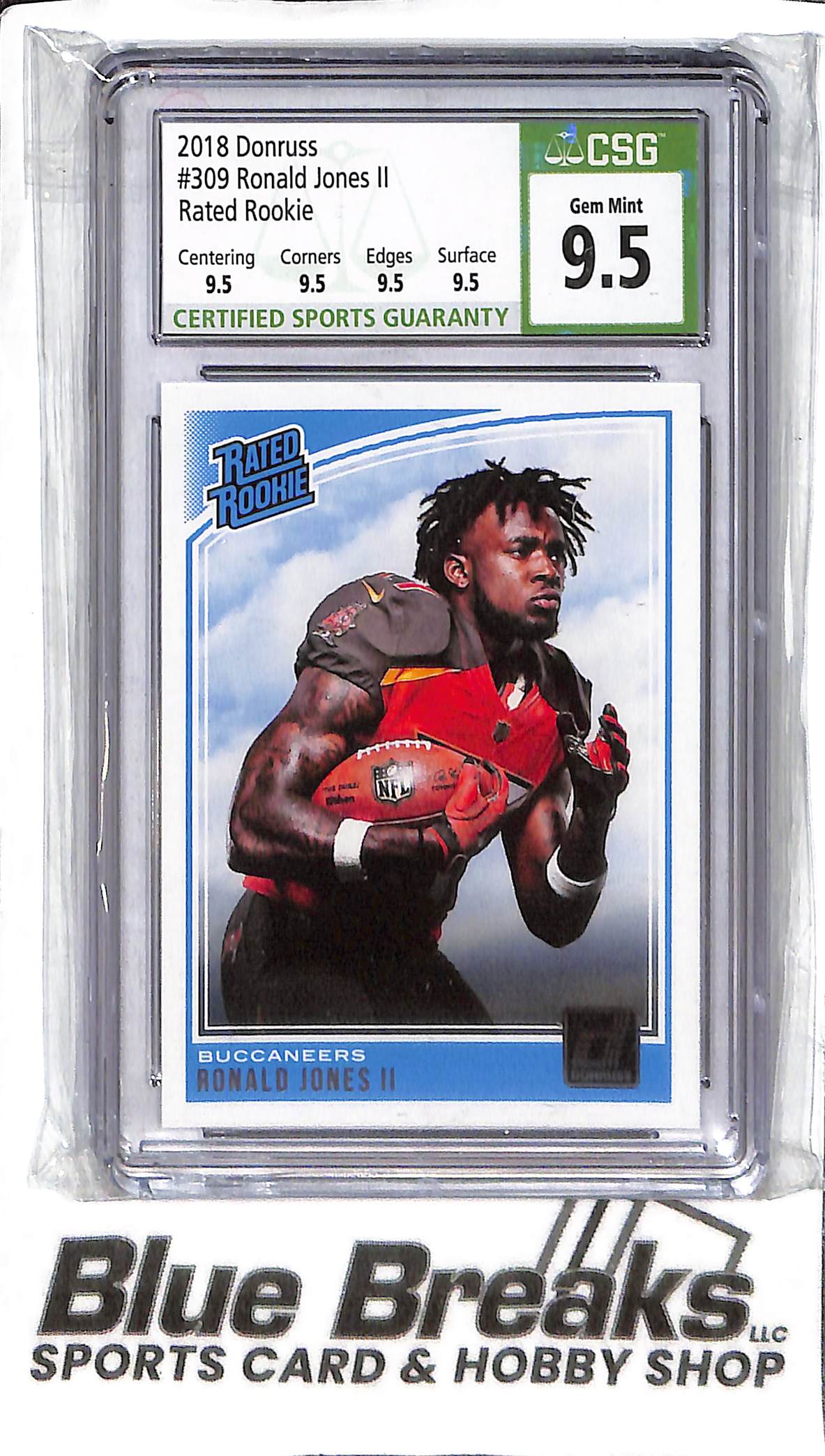 Ronald Jones II 309 - 2018 Donruss - RC - CSG 9.5 - Football - Buccaneers