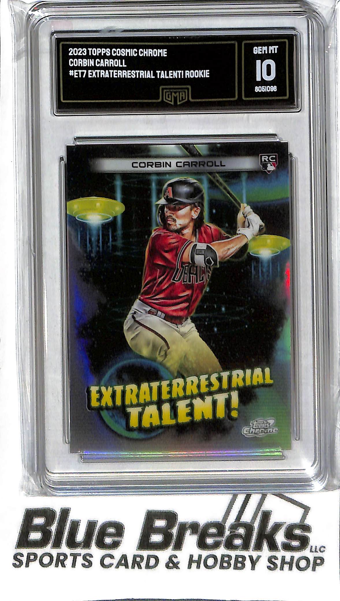 Corbin Carroll ET7 - 2023 Topps Cosmic Chrome - Extraterrestrial Talent RC - GMA 10 - Baseball - Diamondbacks