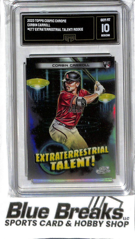 Corbin Carroll ET7 - 2023 Topps Cosmic Chrome - Extraterrestrial Talent RC - GMA 10 - Baseball - Diamondbacks