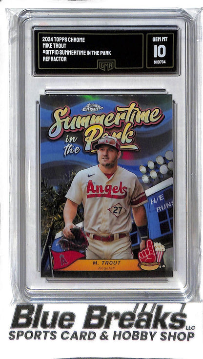 Mike Trout SITP-10 - 2024 Topps Chrome - Summertime in the Park - GMA 10 - Baseball - Angels