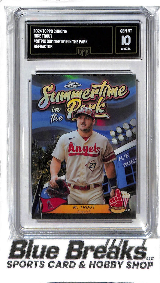 Mike Trout SITP-10 - 2024 Topps Chrome - Summertime in the Park - GMA 10 - Baseball - Angels