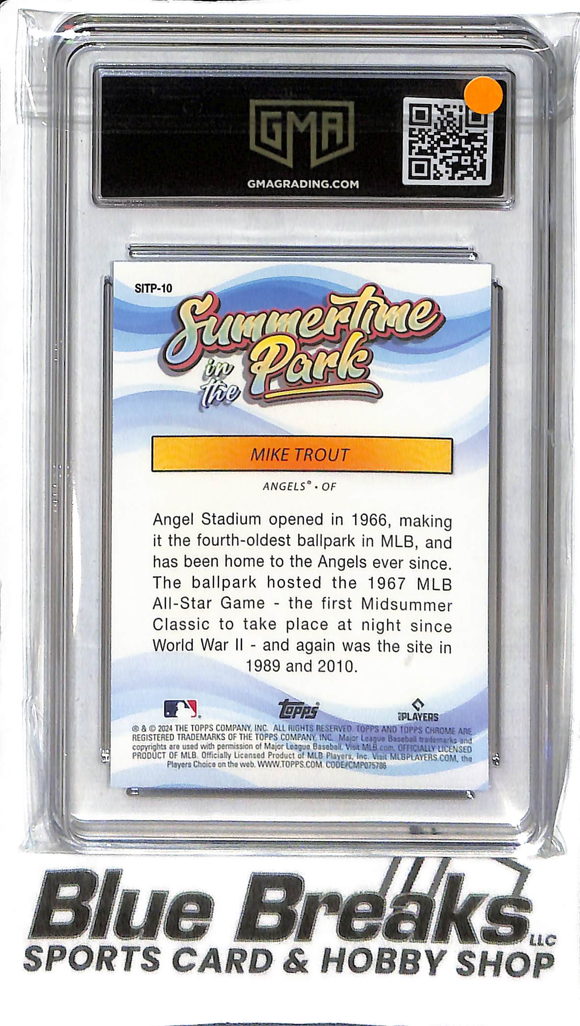 Mike Trout SITP-10 - 2024 Topps Chrome - Summertime in the Park - GMA 10 - Baseball - Angels