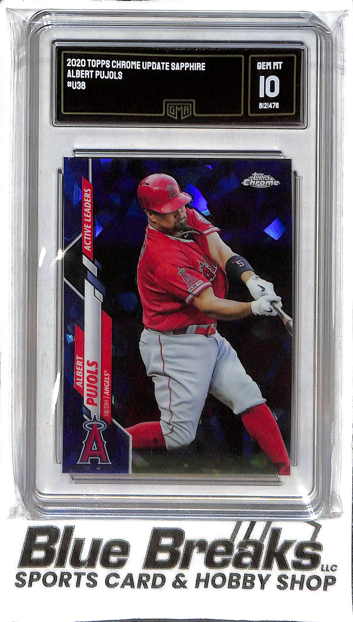 Albert Pujols U-38 - 2020 Topps Chrome Update Sapphire - GMA 10 - Baseball - Angels