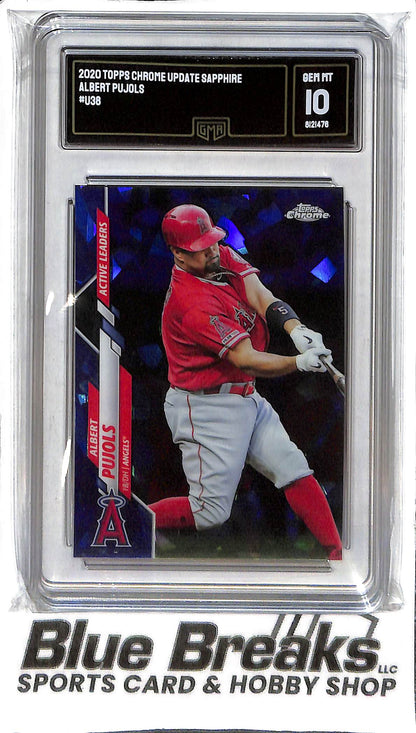 Albert Pujols U-38 - 2020 Topps Chrome Update Sapphire - GMA 10 - Baseball - Angels