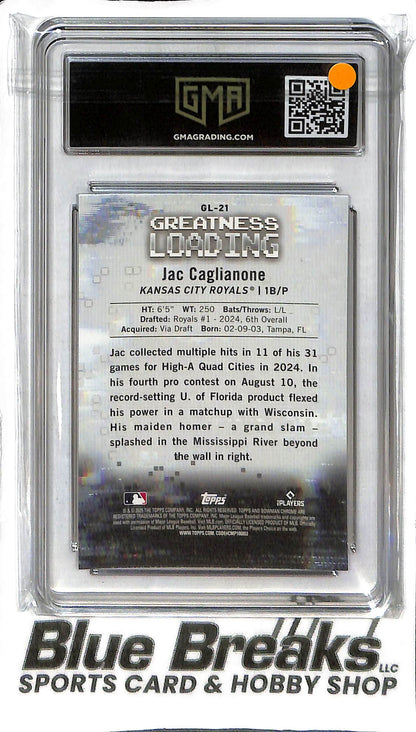 Jac Caglianone GL-21 - 2025 Bowman Chrome - Greatness Loading - GMA 10 - Baseball - Royals