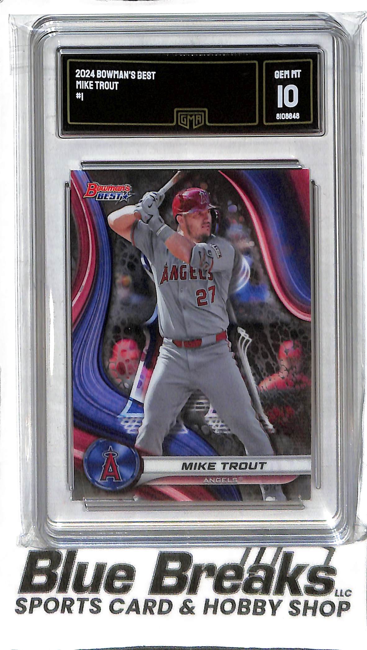 Mike Trout #1 - 2024 Bowmans Best - GMA 10 - Baseball - Angels