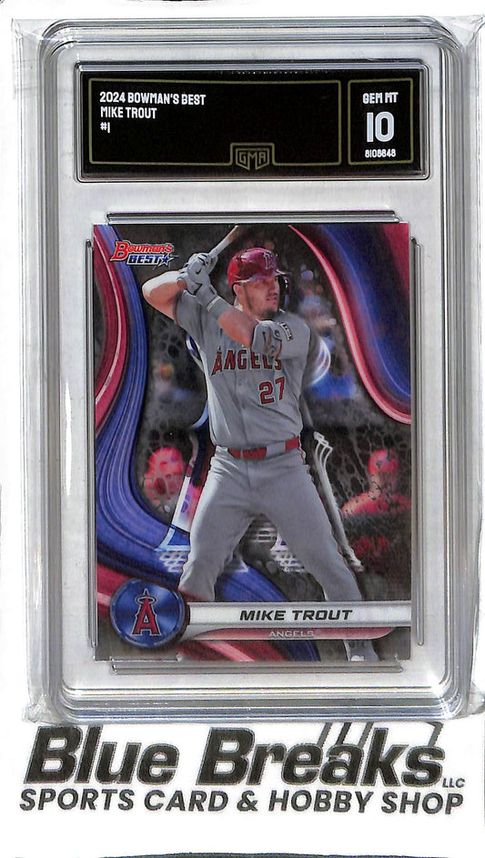 Mike Trout #1 - 2024 Bowmans Best - GMA 10 - Baseball - Angels